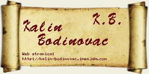 Kalin Bodinovac vizit kartica
